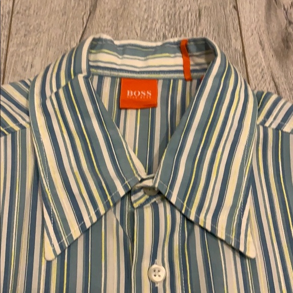 Blue and white striped Hugo Boss dress shirt - Picture 6 of 13